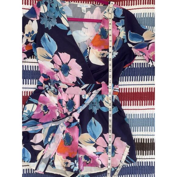 Charlie Jade Floral Romper Boho Chic Beach Club Resort Bohemian Sz S/P - Picture 9 of 13